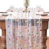 Vintage Embroidery Daisy Table Runner Boho Floral Tablecloth Kitchen Dining Table