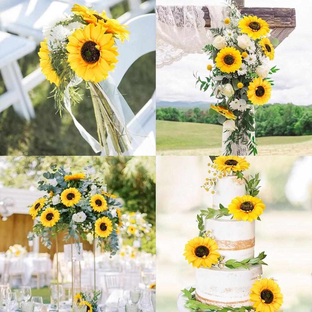 3/5Pcs Artificial Flowers Sunflowers Home Vase Garden Room Table Decor Wedding Bouquet Festival Yard Handmade Diy Gift Accessory