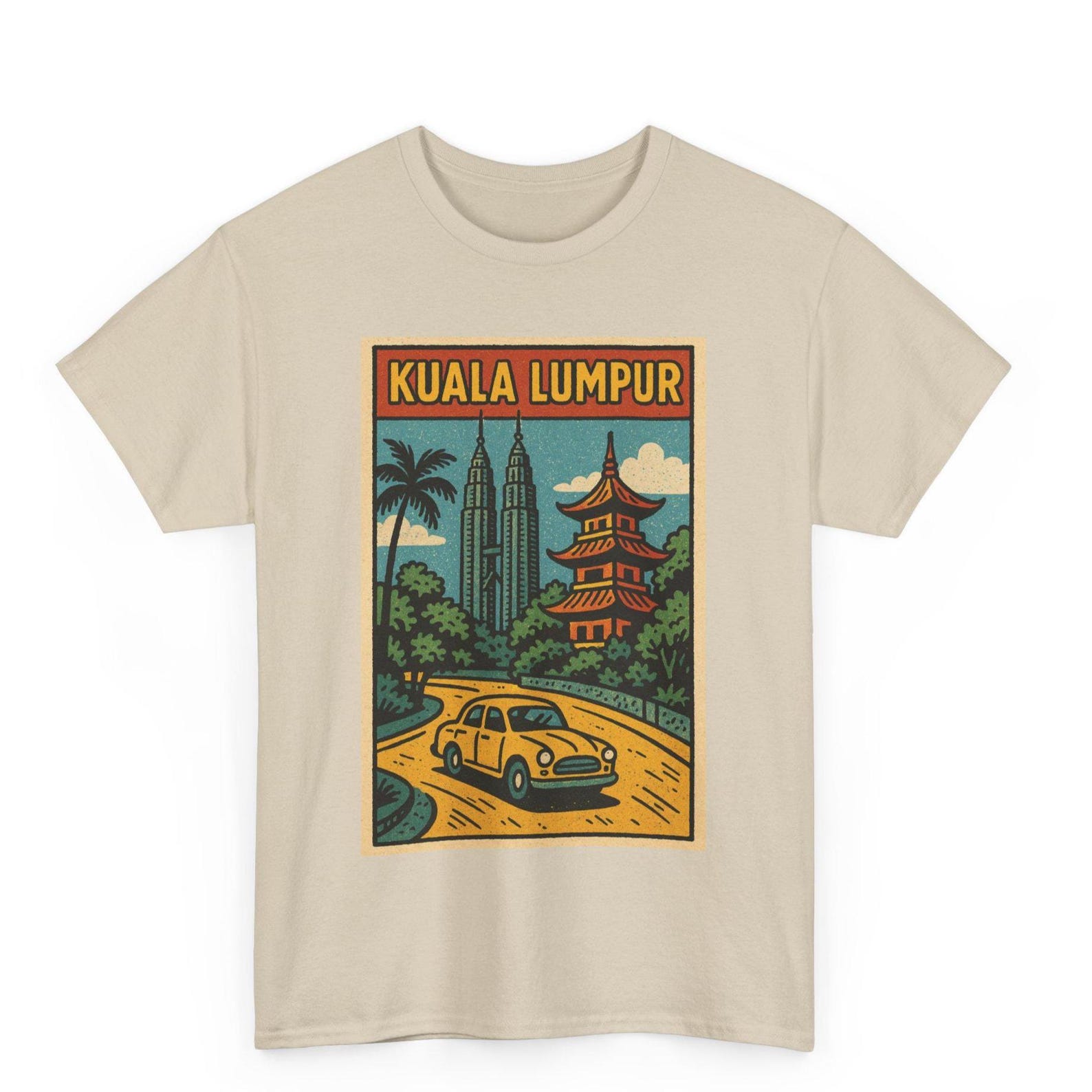 Kuala Lumpur T-Shirt: Retro Comic Style Malaysia Cityscape Tee S