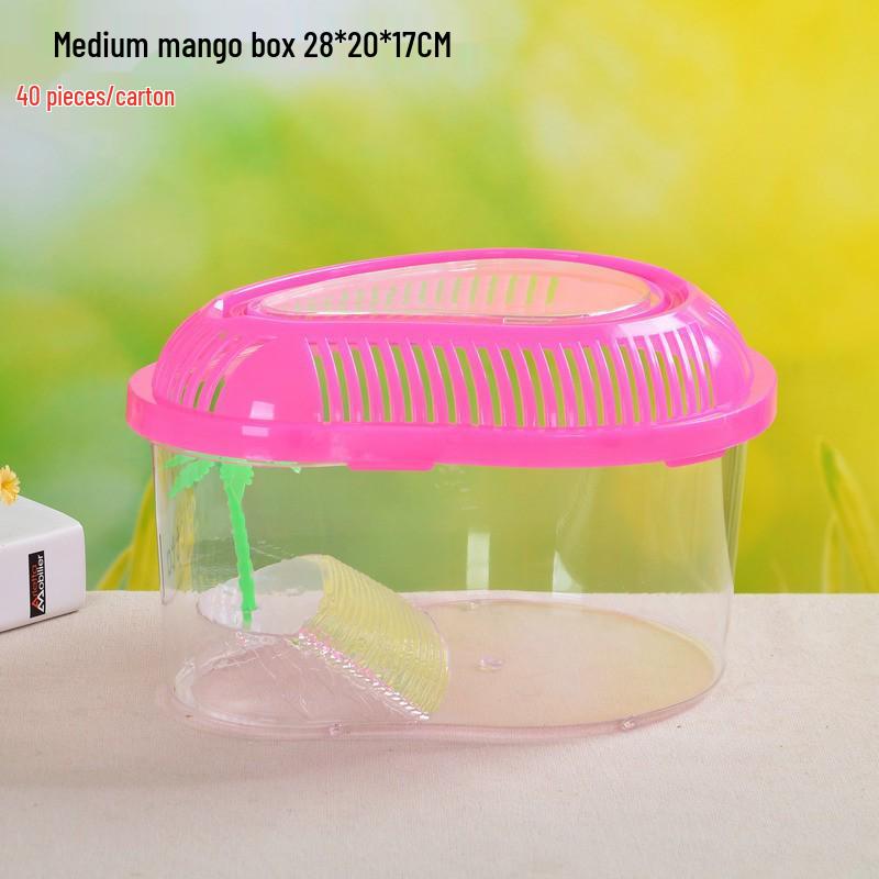 Transparent Handheld Pet Breeding Box - Large, Medium & Small Sizes for Turtles, Goldfish, or Hamsters.