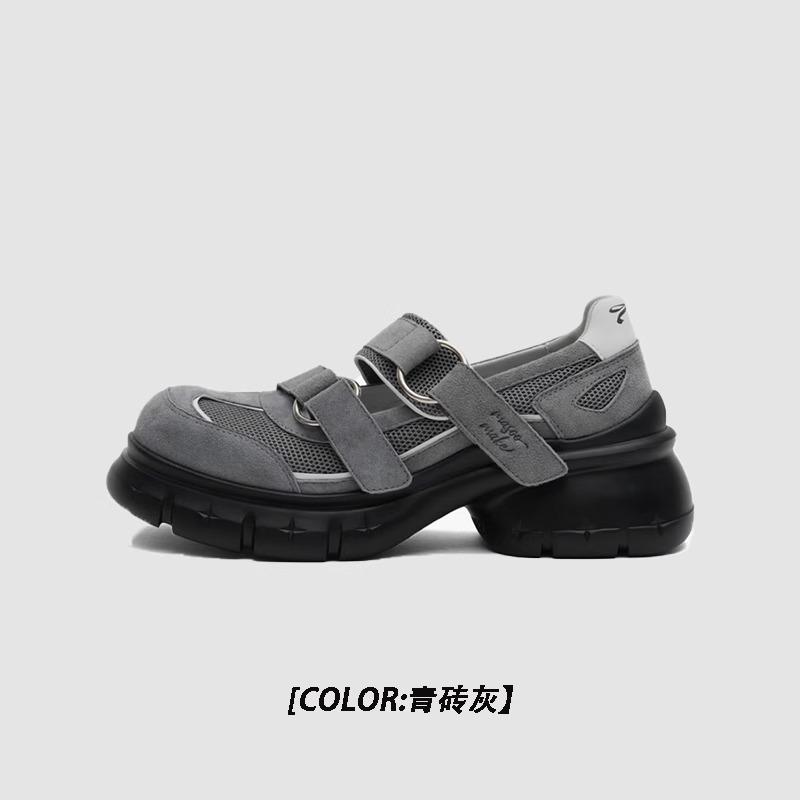 Thick-soled heightening Mary Jane shoes women's summer new versatile Velcro casual shoes single shoes