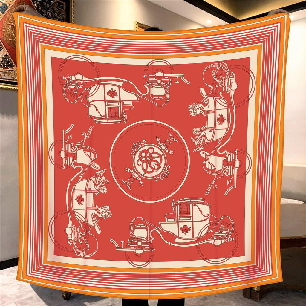 Sciarpa Quadrata da Donna in Finta Seta e Lana 110X110M Elegante Chic Lusso Regalo di Natale Compleanno Festa Ufficio Wrap Quotidiano