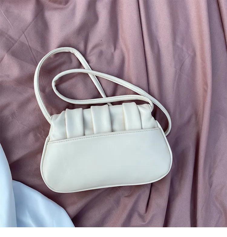 Folds Women Cloud Bags Small Pu Leather Shoulder Bag For Female 2024 Summer new Women's Crossbody Bags ladies handbag wallet