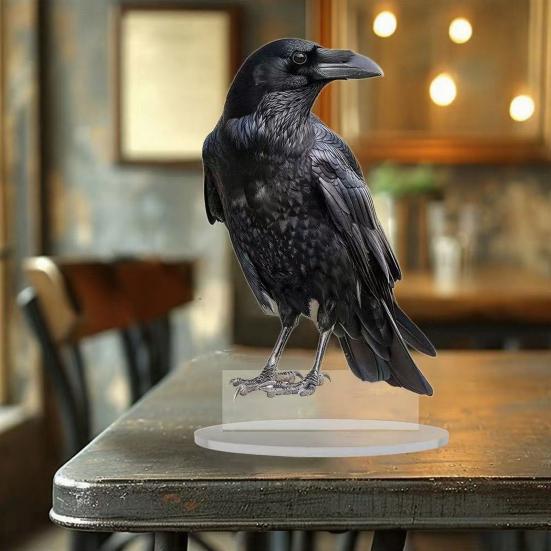 Acrylic Table Sign 2D Flat Fairy/Tree/Nativity Scene/Crow Desktop Ornament for Christmas Easter Home Office Shelf Tabletop Decor
