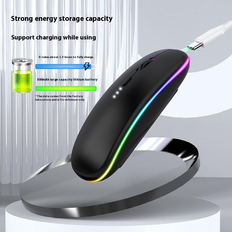 Type-c Charging Silent Bluetooth Dual-mode Power Display Wireless Mouse Mobile Phone Tablet Universal