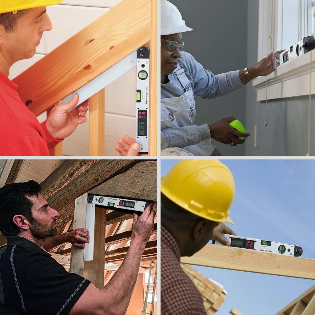 0~225° LCD Digital Protractor Spirit Level Angle Finder Gauge Meter Backlight with Portable Bag Hand Measuring Tool 255/400mm