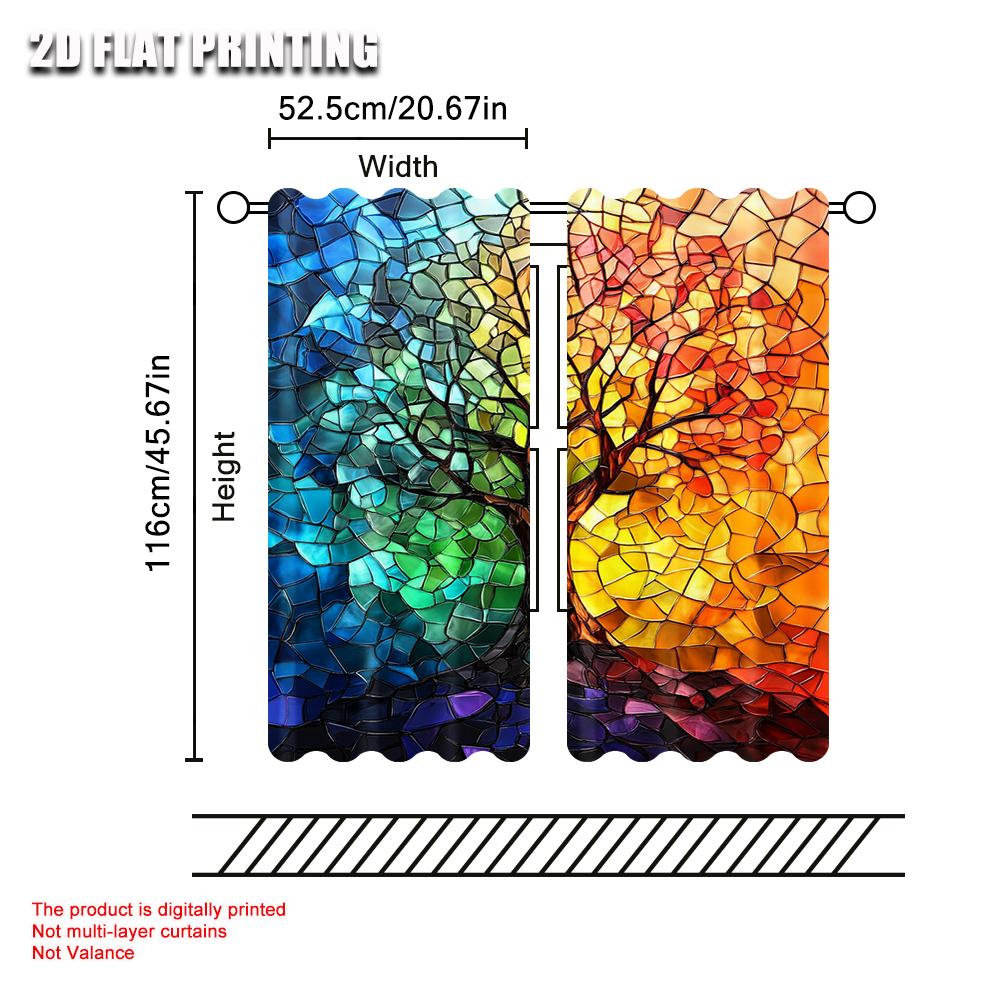 Curtains Tree Life Versatile Polyester Without Electricity Applies Holiday Decorations Curtain Made Of Washable