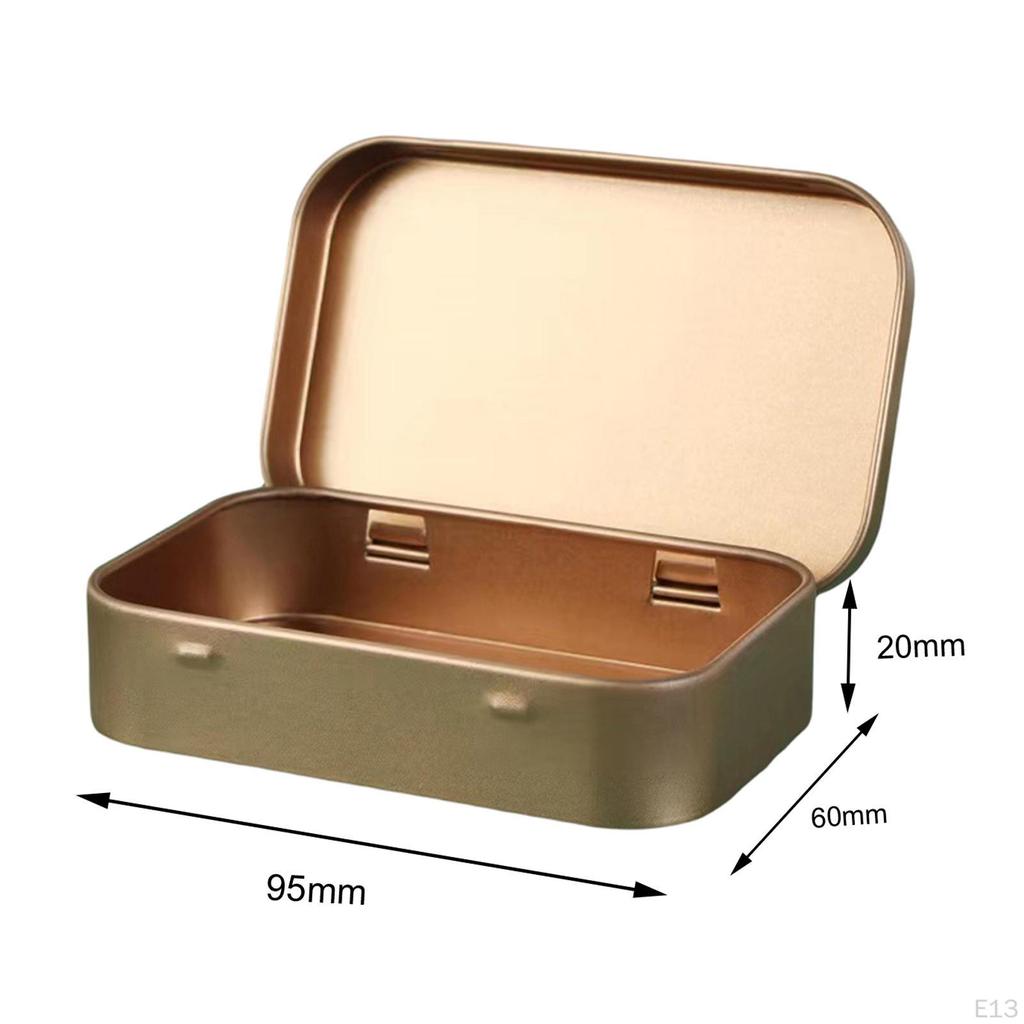 Card Storage Box Multifunction Accessories Portable Iron Rectangular Organizer Container Durable