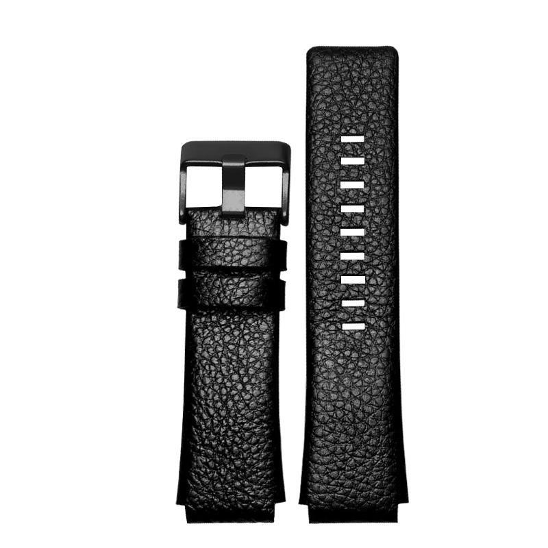 Hochwertiges Weiches Kalbslederarmband Herrenkette Für Diesel DZ1089 DZ1123 DZ1132 Ersatz Konvexes Armband 30*22mm 30mm*20 28*20mm Schwarz