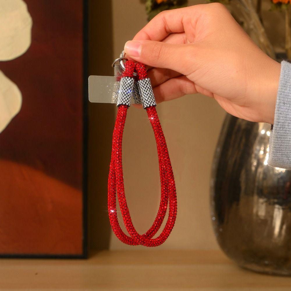 Glitzer Strass Handy-Lanyard Helles Anti-Verlust Handgelenkband Handyzubehör