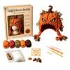 Cute Animal Hat Pattern Highland Cow Crochet Kit, Halloween Pumpkin Spider Hood DIY Kit Handmade Craft for Adults Teens Creative Hobby Gift