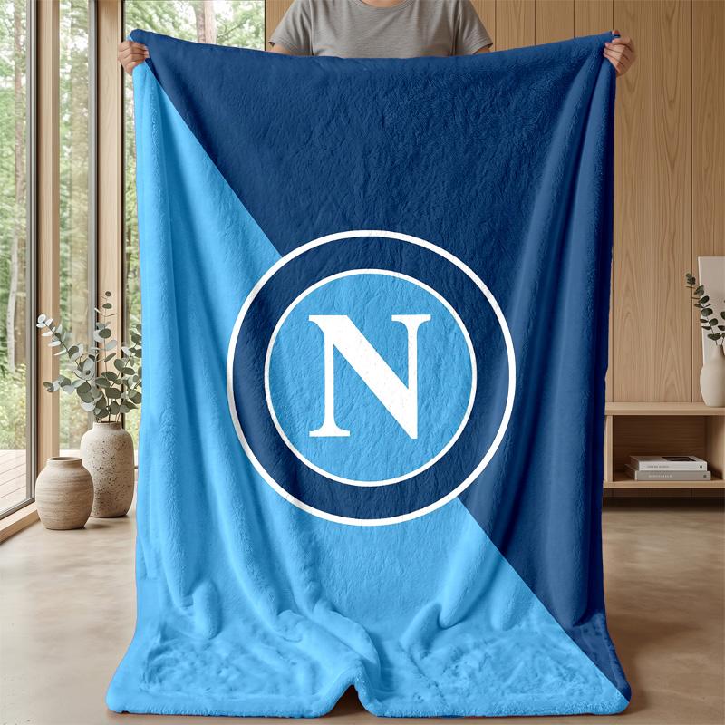Coperta in Pile di Flanella Morbida Napoli FC Leggera Accogliente Calda Coperta da Lancio per Divano Letto Decorazione per la Casa