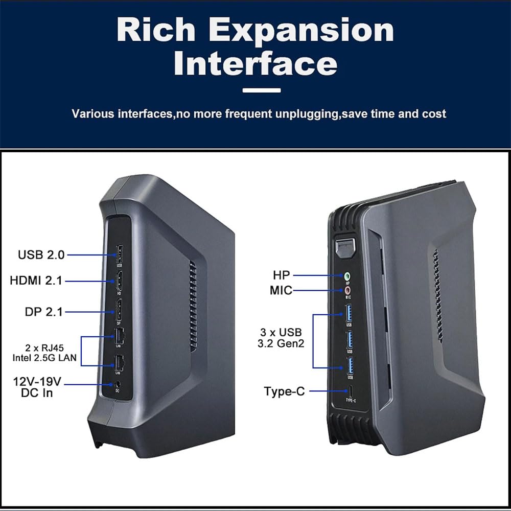 SZBOX Mini PC Small F12 125H No OS Intel Core Ultra 5 125H To No RAM or SSD Game Console Computer (up 4.5GHz) USB3.23 USB2.0 Type-C (Thunderbolt