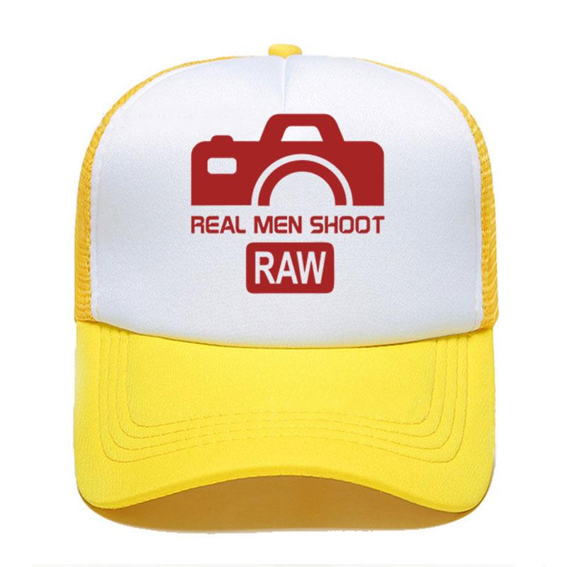 Real Unisex SHOOT RAW Summer Cap Mesh Hats For Unisex Women Casual Hats Hip Hop Baseball Caps Funny Photographer Adjustable Visor Cap