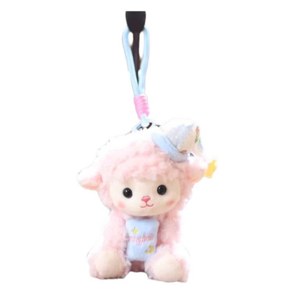 Cartoon Sheep Plush Keychain Soft Lamb Bag Charm Cartoon Animal Stuffed Doll Holiday Gift