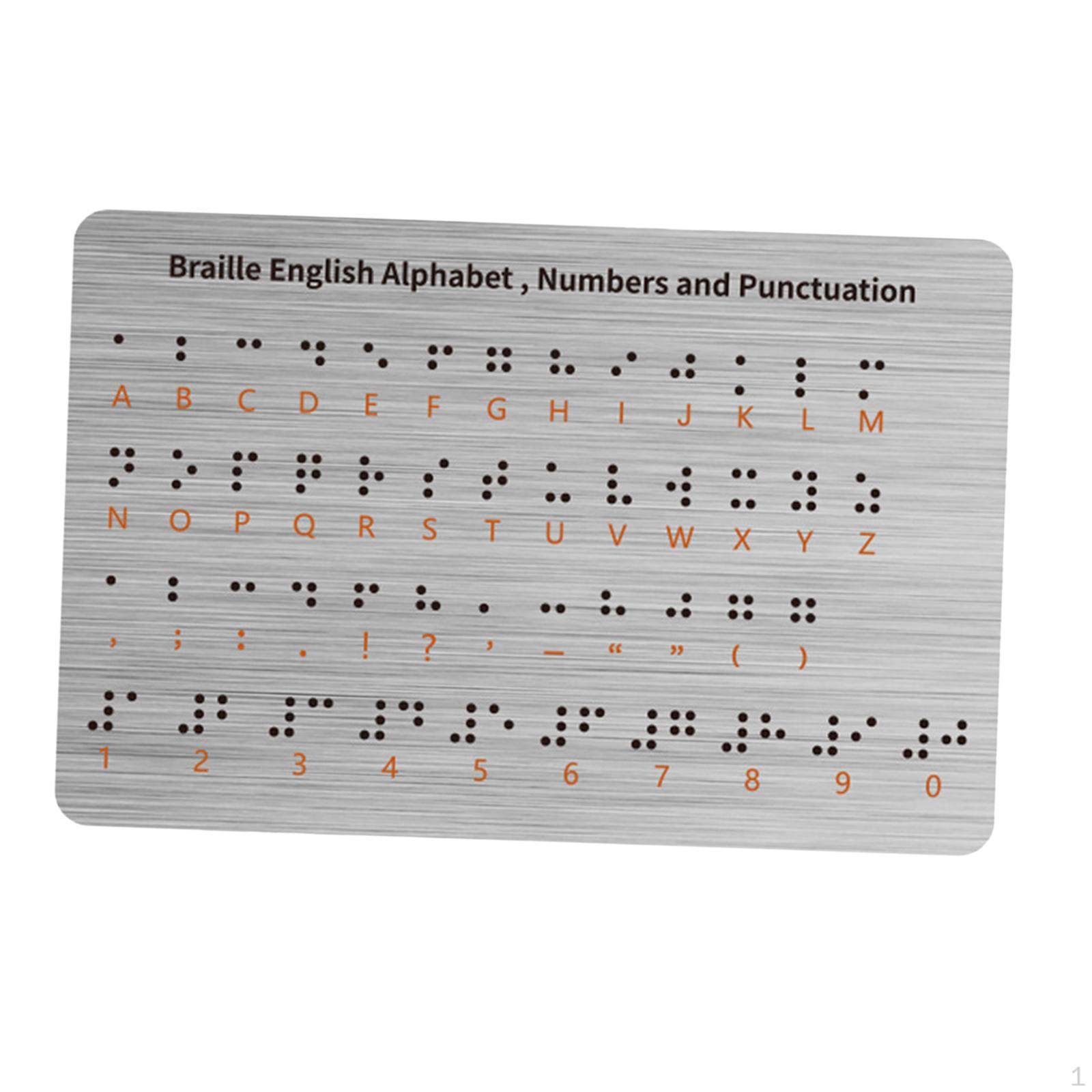 

Braille Alphabet Board with Raised Dots Lightweight Portable Learn Educational Tool