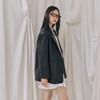 Lap Single 2-Button Jacket (Suede/Faux Leather) Ar3Lz862