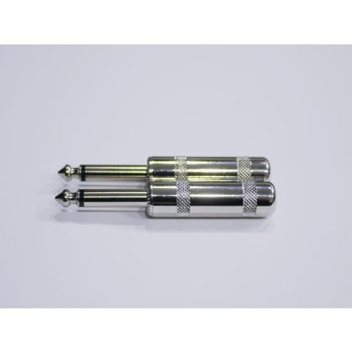 Mono Phone Plug, #280 Type, for DIY Shielding, Original S-Shaped, Straight Type, for Guitar Cables, Etc. (Set of 2, Standard)