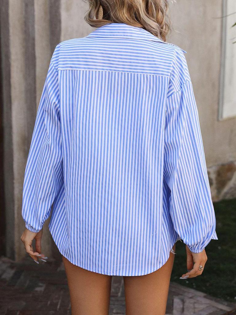 2024 Spring & Autumn European-American Women’s Long Sleeve Button-Down Top