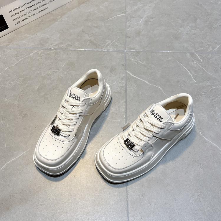 

Кроссовки Panda с квадратным носком и круглым носком, женские новые повседневные спортивные туфли на толстой подошве, маленькие белые туфли из натуральной кожи 40