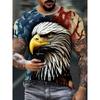 T-Shirts Oversize Eagle Graphic T-Shirt Summer Short Sleeve Tops Tees Oversized Fashion Animal Men T-Shirt Vintage Men's Clothes