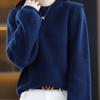 Navava Long Sleeve Knit Sweater Simple Ribbed Round Neck Nk2433