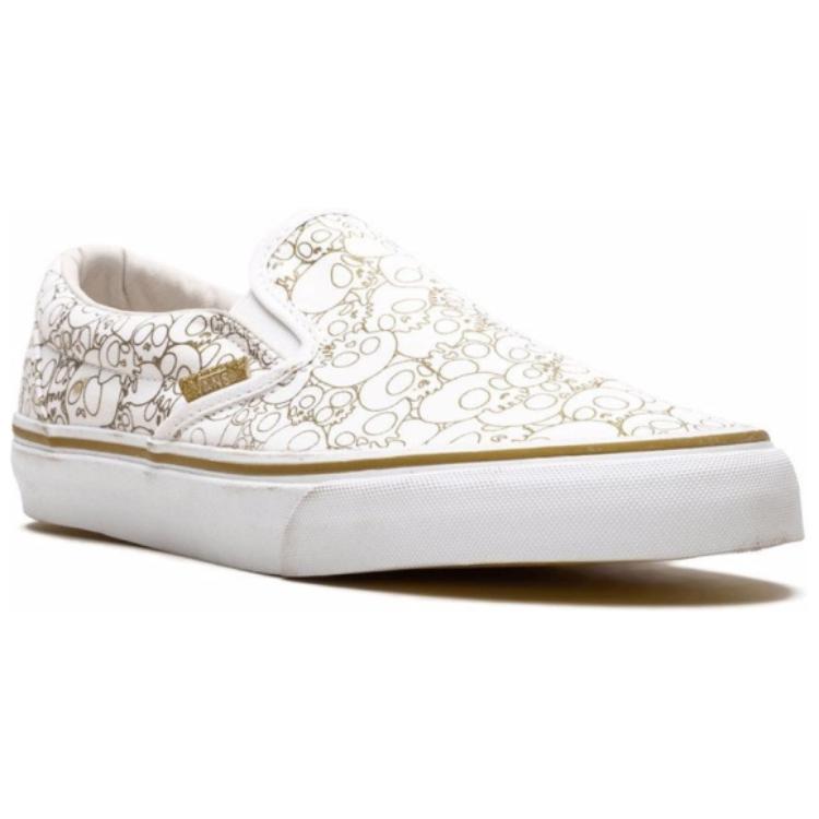 Vans Takashi Murakami X Slip-On LX Gold Skull Unisex Sneakers White Gold-Line VN-0ZSIGUF