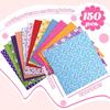 150 Pcs 10 X 10 Inches Cotton Fabric Bundle Precut Fat Squares Fabric Scraps Cotton Quilting Fat Flower Animals Cartoon Fabric Patchwork for DIY