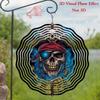 10 Inch Pirate Skull Wind Chime Metal Rotating Mandala Garden Decor for Outdoor Patio Lawn Yard No Electricity Needed Artistic Suncatcher