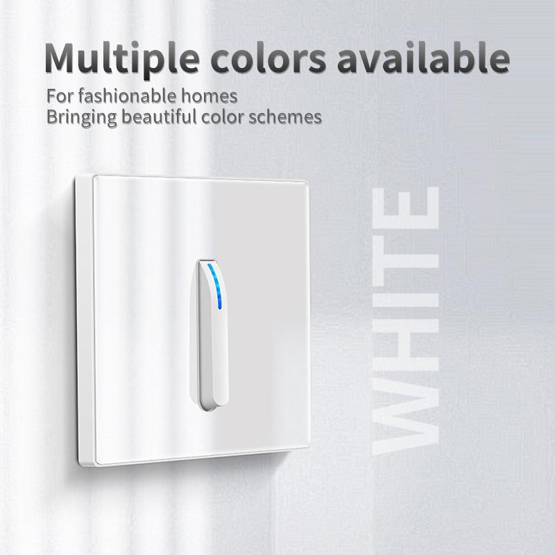 White Wall Lamp Tempered Glass International Switch Self-Reset Led Indicator Light Piano Keys Wall Lamp Panel 1-4gang 1Way 2Way