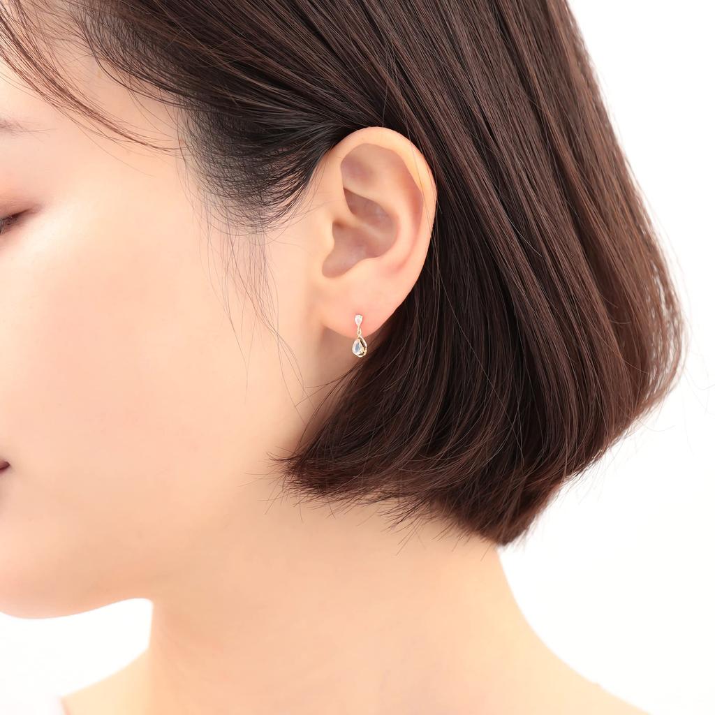 ESTELLE [Official] [Web Exclusive] Women's Earrings in 10K Yellow Gold with Labradorite Drop Motif (Product Code: 0222-8661-0019-0000)