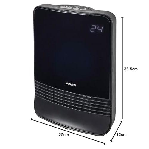Yamazen Ceramic Fan Heater, Ceramic Heater, Small with Temperature Sensor, Energy Saving, 1200W, 2-Stage Output Switching, Auto Off Timer, Fall Off Sw