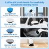 9-Head Cordless - 2-Speed Power Cleaner with Long Handle, Adjustable Speeds, and Replaceable Brush Heads for Bathroom Floor