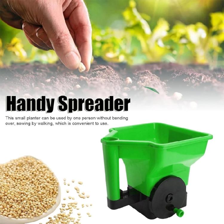 Ergonomic Multiple Use Handheld Spreader For Even Seedlings Fertilizers Dispersion Perfect For Lawn Care And Snow Melt