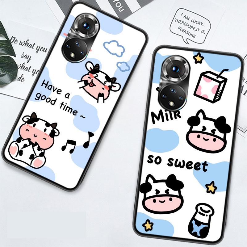 New Cute cow print Phone Case For Huawei P Smart 2021 Y5 Y6 Y7 Y9 Honor 50 20 Pro 10 10I 9 9X Y9S 8 8A 8X 8S 7S Cover