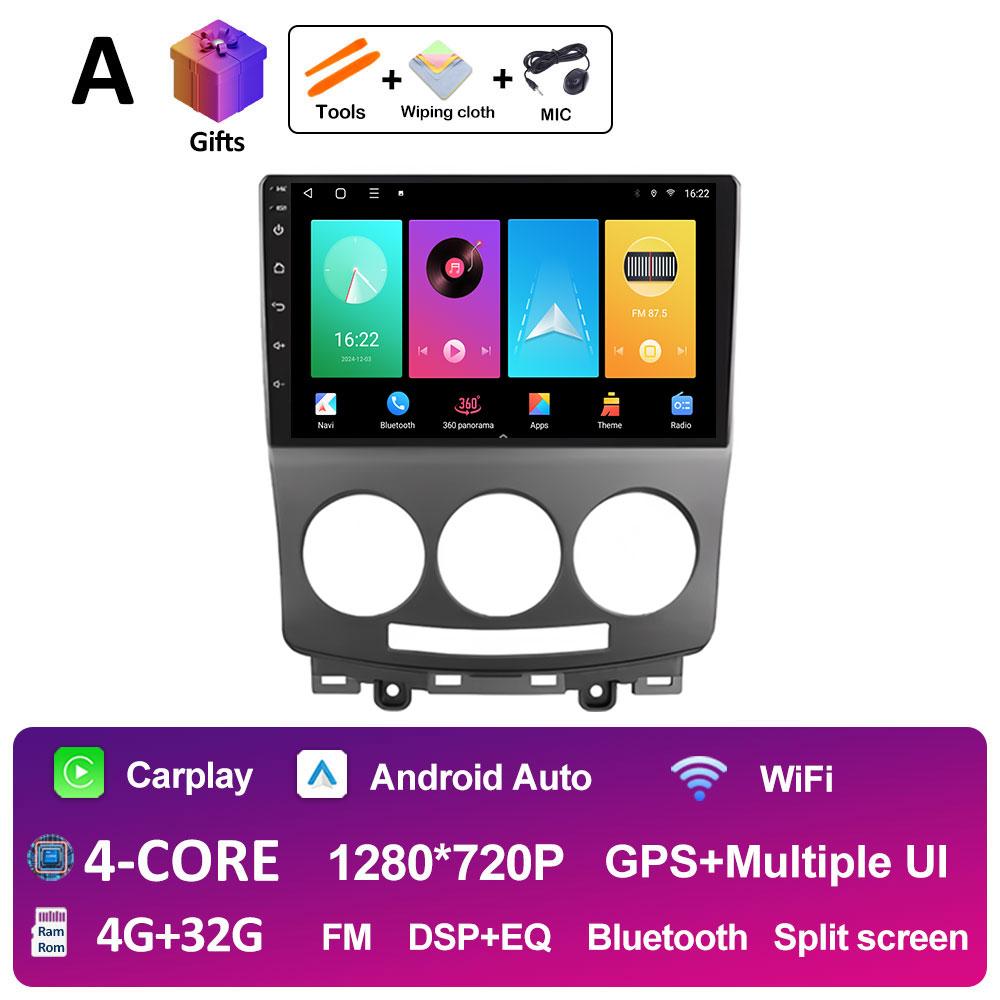 9 Inch Android Auto For MAZDA 5 2005 2006 2007 2008 2009 2010 Wireless Carplay Cooling Fan WIFI QLED IPS Screen WIFI Accessories