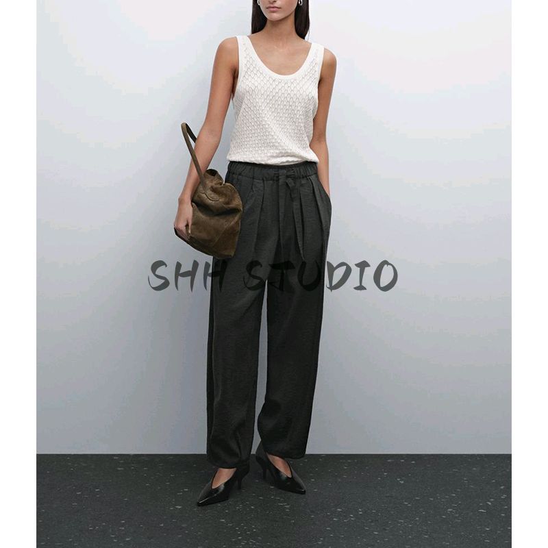 MD Spring New Women's Clothing French Diamond Pattern Cut Out Knitting Sling Tank Top Sleeveless T-shirt Tops 6296682