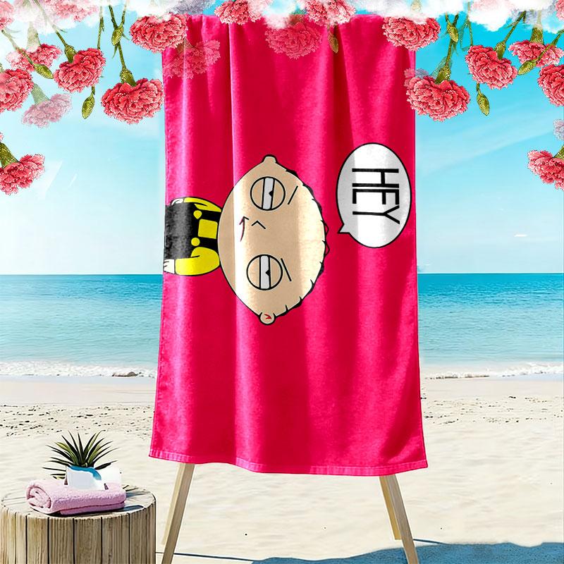 Stewie Griffin Print Beach Towel, Large Soft Quick Dry Towel for Beach Camping Swimming