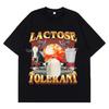 Lactose Tolerant Graphic Print Tshirt Unisexs Vintage Fashion Short Sleeve Tshirts Cotton Casual Cozy Oversized Loose T Shirts