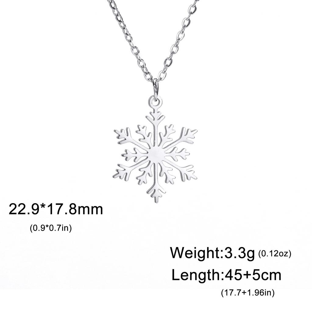 Elegant Snowflake Pendant Necklace Women's Christmas Party Jewelry Accessory Holiday Gift