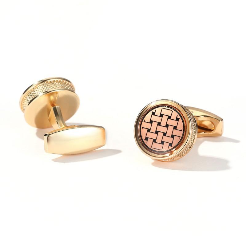 Men s Cufflinks French New Style In Stock Blue Stripe Round Silver Jewelry artificial