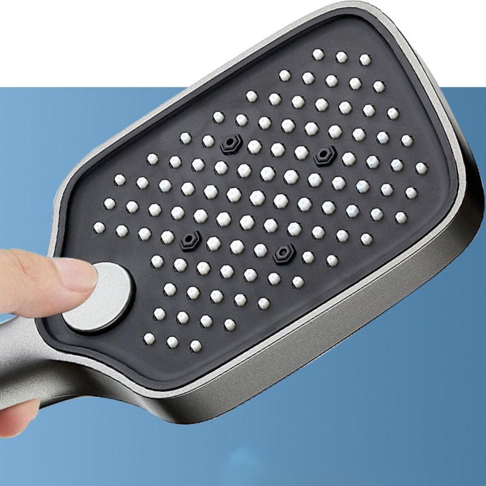 Rectangular Large Panel Pressurized Shower Head 3 Mode Rain Shower Set Barber Shop