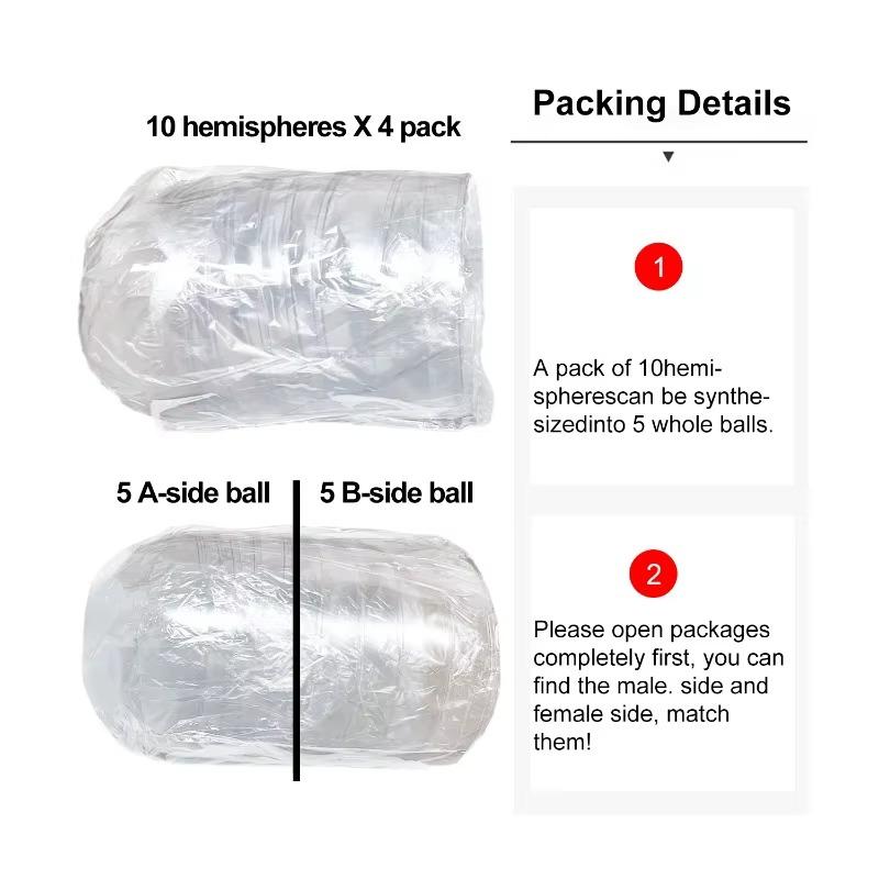 40pcs/20 Sets of Transparent Plastic Refillable Ornaments 3.15 in/8 Cm Reusable Packaging for Candy Small Gifts and Party Favors