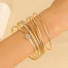 Bohemian Ethnic Gold & Silver Bangle Set - Ancient Western Style Jewelry