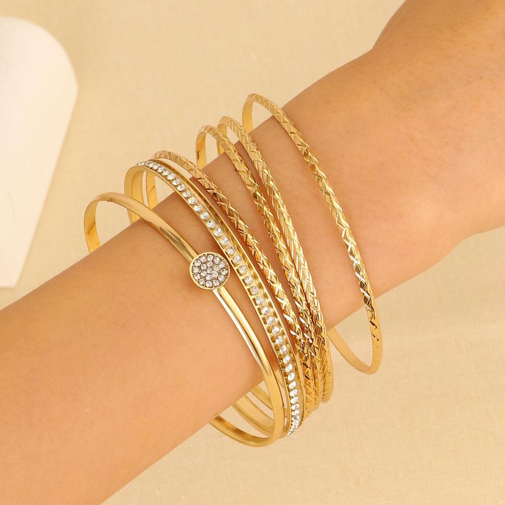 Bohemian Ethnic Gold & Silver Bangle Set - Ancient Western Style Jewelry