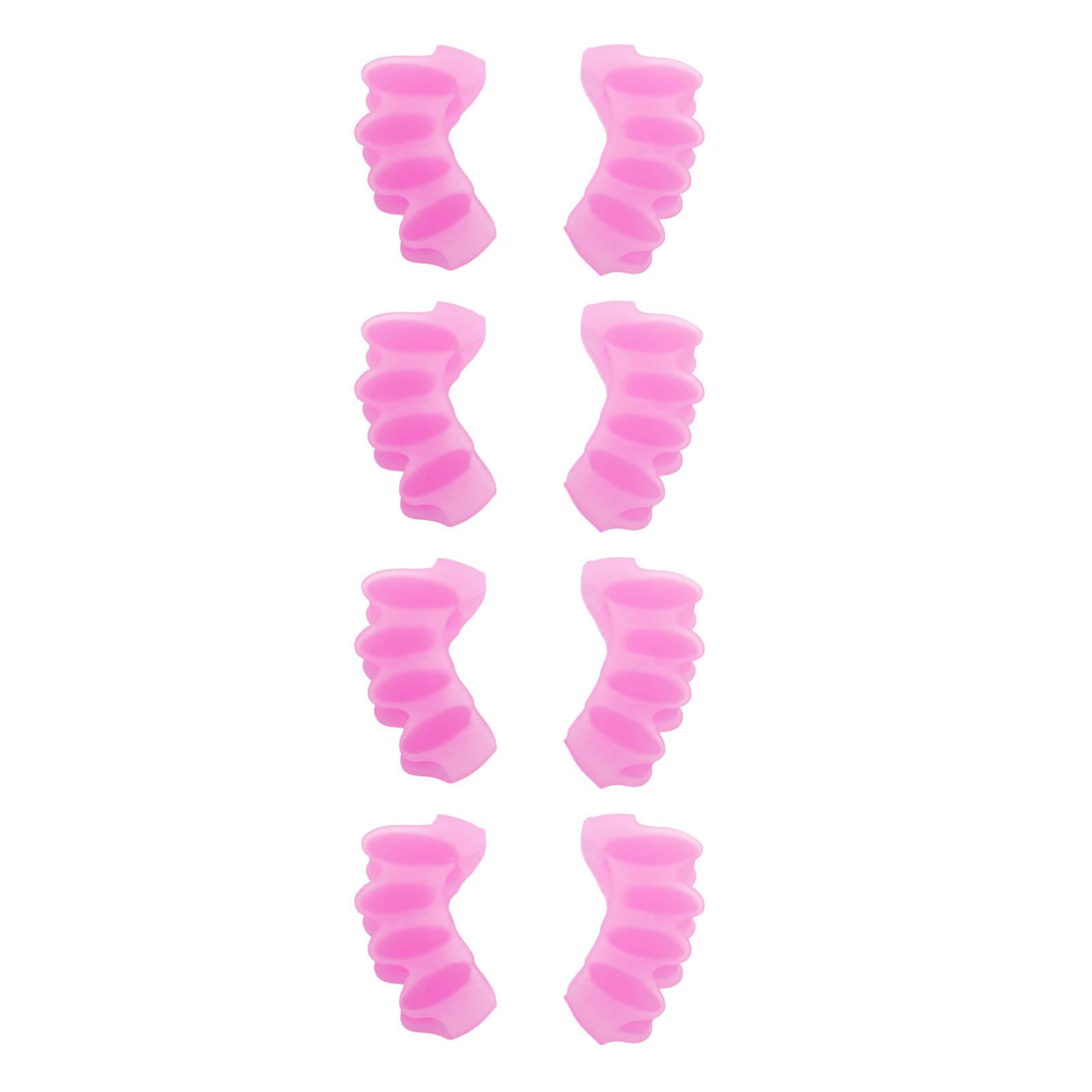 

8PCS Toe Separator Silicone Ergonomic Design Easy to Clean Overlapping Toes Corrector for Women Men Pink розовый