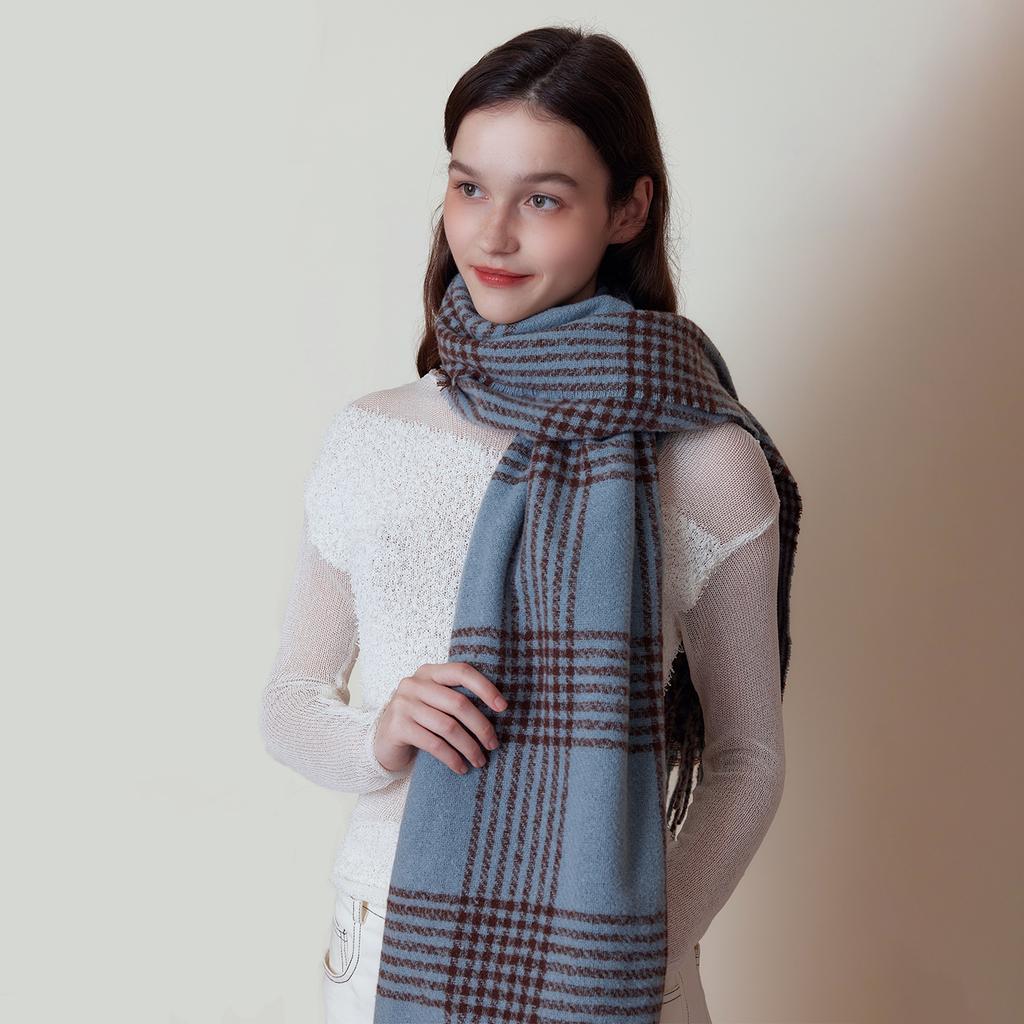 Retro British Plaid Imitation Cashmere Scarf Women's Shawl Autumn and Winter Warm Scarf