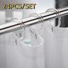 24Pcs Removable C Shaped Shower Hooks Plastic Blind Loop Simple Shower Curtain Rings  Bathroom Use