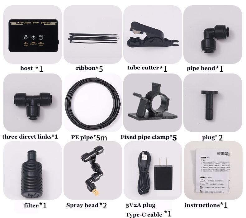 Rainforest Sprayer Control Automatic Mist Timing Spray System Kit  Touch Screen Irrigation Timer Reptile Sprayer Humidifier