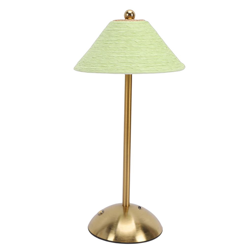 Table Lamp 3 Colors Cordless Handwoven Paper Rope Lampshade Bedside Table Lamp for Bedroom
